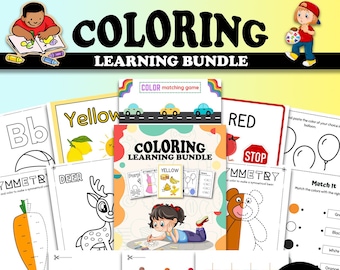 Color Sorting Activities Color Matching Games, Toddler Busy Book Printable Color Learning Binder, Montessori Homeschool Preschool Curriculum