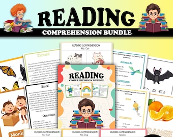 Reading Comprehension Worksheets for Kindergarten to First Grade, At Home Reading Worksheets with Questions for Homeschool and Tutoring