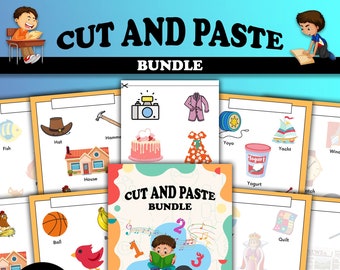 Printable Cut And Paste Create Bundle Food Play Printable Craft For Kids Cut And Paste Preschool Cutting Practice Toddler Printable Activity