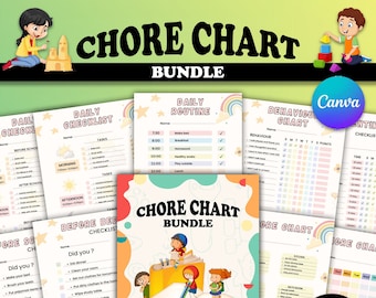 Kids Chore Chart Bundle: Responsibility & Routine Planners (PDF)