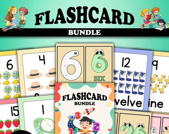 Montessori Flashcards Bundel, Alfabet Flash Cards, Nummers 1-20 Kaarten, Vormen Flashcards, Kleur Flashcards, Afdrukbaar, Preschool Flashcards