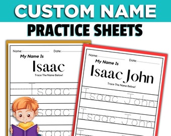 Custom Name Tracing Sheet Handwriting Practice Personalized Name Trace Handwriting Worksheet Printable Handwriting Page Kids Name Writing