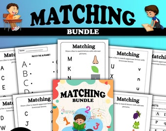 Alphabet Matching Game, Letter Matching Game, Homeschool Resource, Preschool,  Uppercase Letters, Lowercase Letters Alphabe Sorting Activity