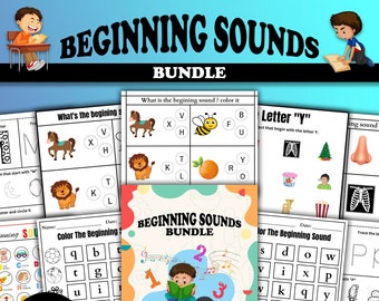 Beginning Sound Preschool Worksheets, Reading Worksheet for Kids, Printable Alphabet Worksheets, Letter Sounds Worksheets, A-Z Cards