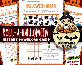 Printable Halloween Graph Game, Counting Activity (Digital Download)