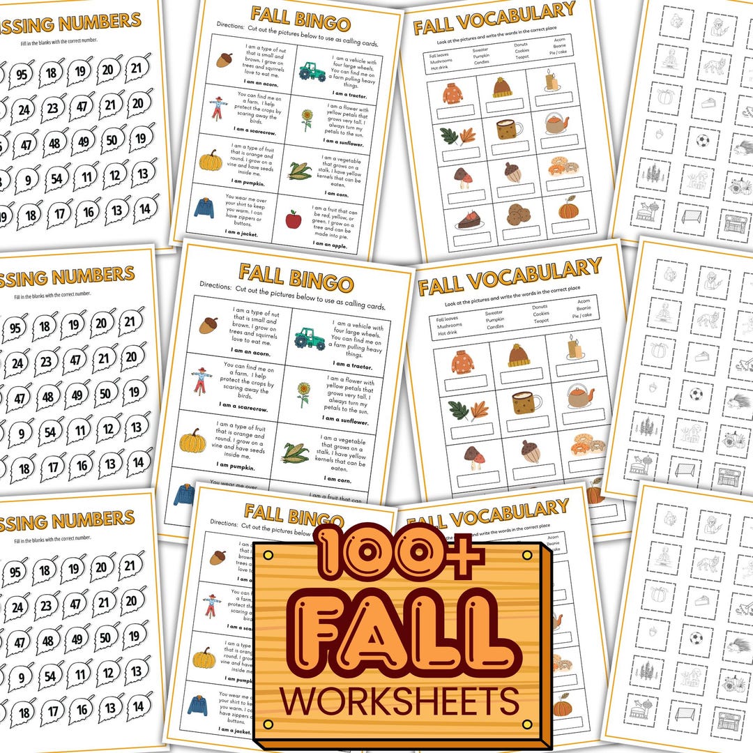 100+ Fall Kids Activities, Fall Printable Activity, Activity Sheets ...