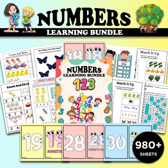 Preschool Number Learning Bundle | Math Worksheets (Instant Download)