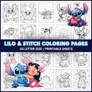 Lilo & Stitch Coloting Pages, STITCH and LILO Adventures, Coloring Pages for Kids, Mindful Activity for kids, Digital Pdf Download