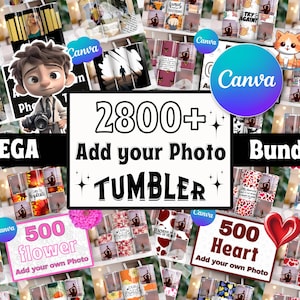 Más de 2800 diseños de envolturas para vasos con fotos propias, vasos con collage y sublimación de fotos, Canva con fotos propias, vasos con fotos de 20 oz