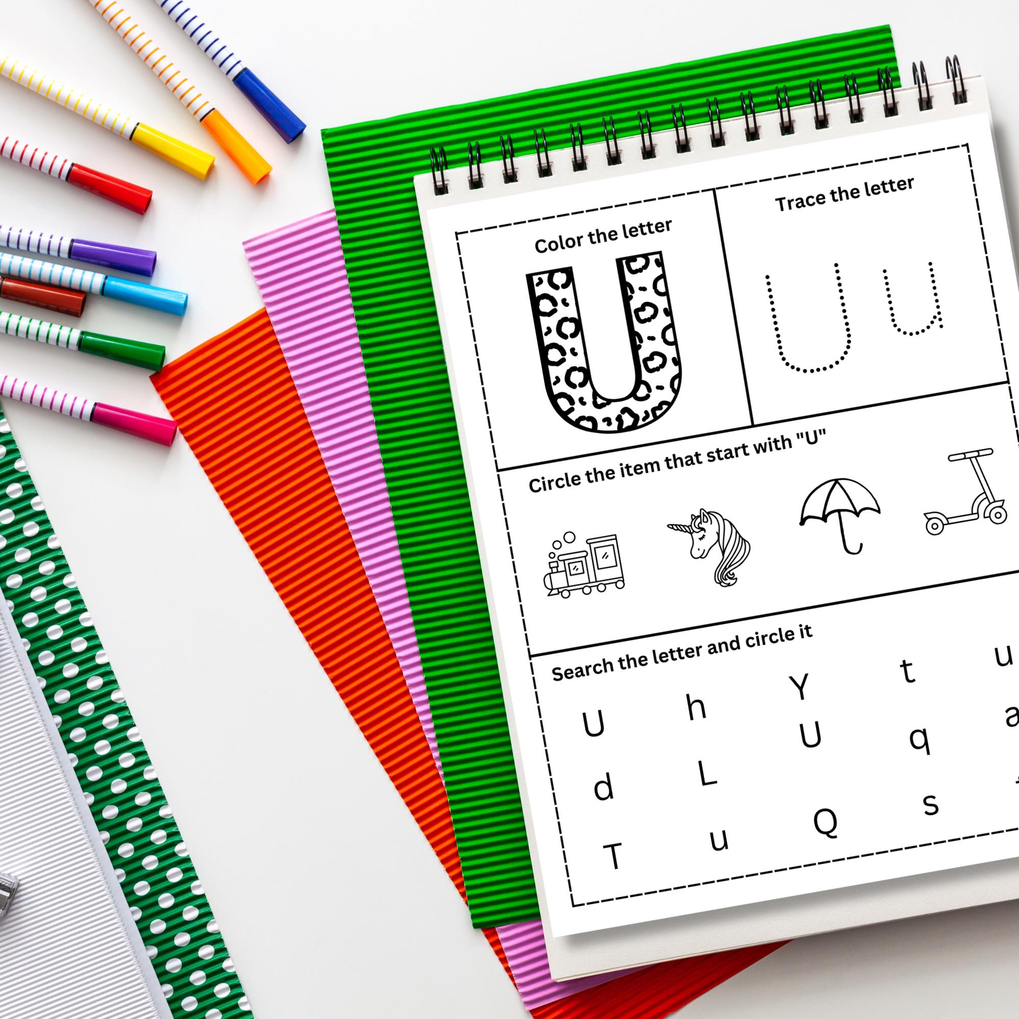 Preschool Alphabet Tracing Worksheets: ABC Practice (PDF) - Etsy