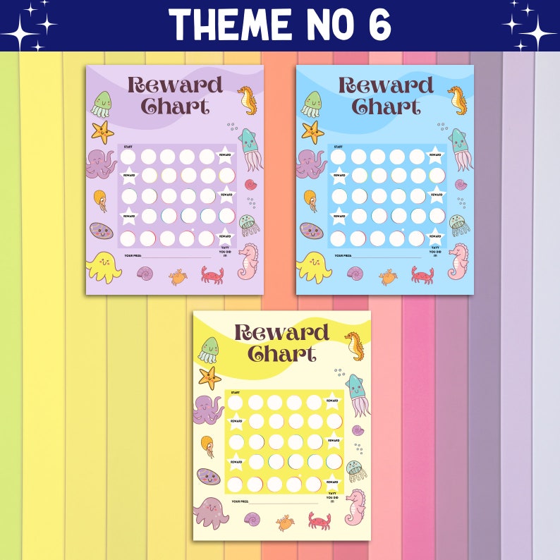 Editable Kids Reward Chart Bundle, Printable Chore Chart (digital ...