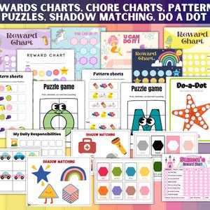 4000 Preschool Pre-K Kindergarten Learning Bundle, Activity Worksheets, Alphabet, Numbers, Shapes, Colors, Coloring pages, Do a Dot afbeelding 10