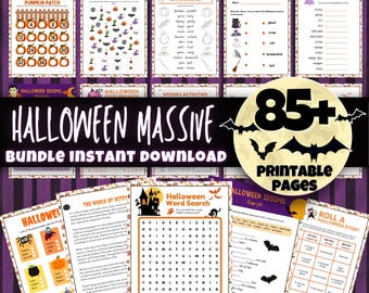 85+ Halloween Games Bundle, Printable Party Activities (PDF)