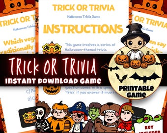 Halloween Trivia Game, Printable Trick or Treat Quiz (Digital Download)
