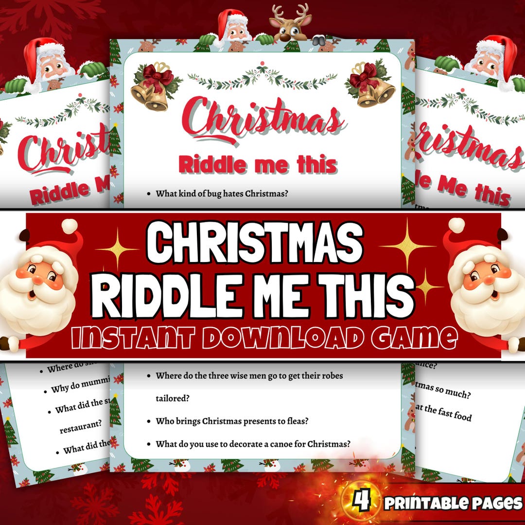 Printable Riddles Uk Christmas Riddle Game, Printable Holiday Trivia (digital Download ...