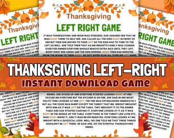 Thanksgiving Left Right Game, Fun Holiday Story (PDF)