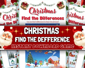 Christmas Find the Difference Game: Winter Activity Sheets (Digital Download)