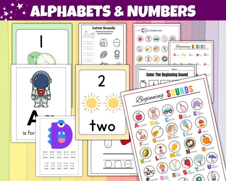 6000 Preschool Pre-K Kindergarten Learning Bundle, Activity Worksheets, Alphabet, Numbers, Shapes, Colors, Coloring pages, Do a Dot image 4