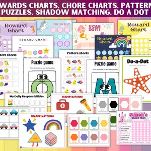 6000 Preschool Pre-K Kindergarten Learning Bundle, Activity Worksheets, Alphabet, Numbers, Shapes, Colors, Coloring pages, Do a Dot image 9