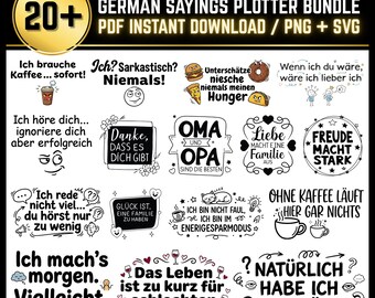 German Sayings SVG Bundle for Bags - Cricut & Plotter Designs - Gift Ideas , Instant Download