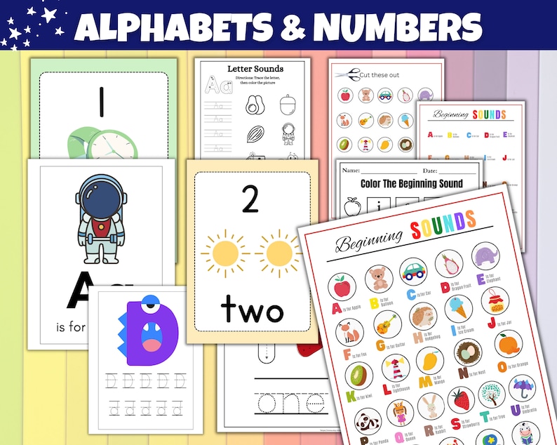 4000 Preschool Pre-K Kindergarten Learning Bundle, Activity Worksheets, Alphabet, Numbers, Shapes, Colors, Coloring pages, Do a Dot image 3