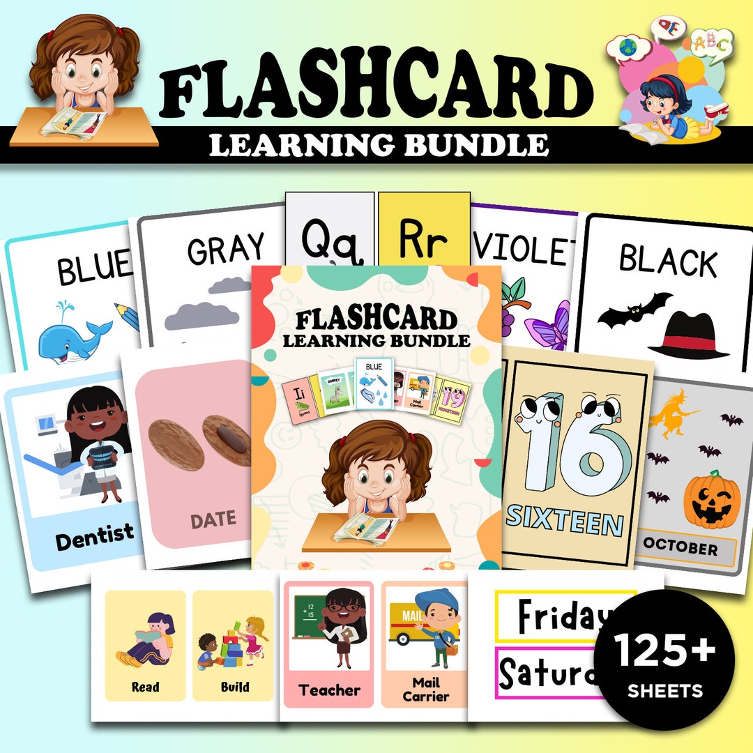 127 Editable Flash Card Bundle , Editable Montessori Cards Flash Cards