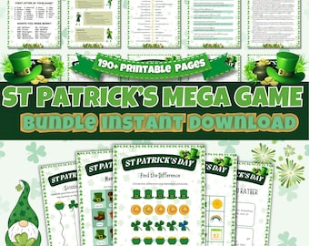 Lekpaket för St. Patrick's Day: 50 utskrivbara aktiviteter (nedladdning direkt)