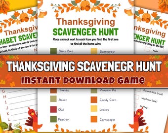 Thanksgiving Scavenger Hunt for Kids, Family Fun (Printable)