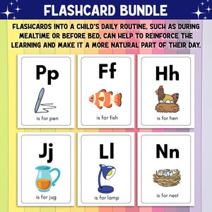 Printable Alphabet Flash Cards, ABC Flash Cards, A-Z Cards, Educational Cards, Classroom Decor, Toddlers Preschool, Digital Download image 4