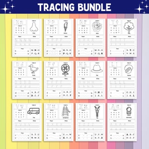 Preschool Pre-k + Kindergarten Learning Bundle, 480+ Tracing Worksheets ...