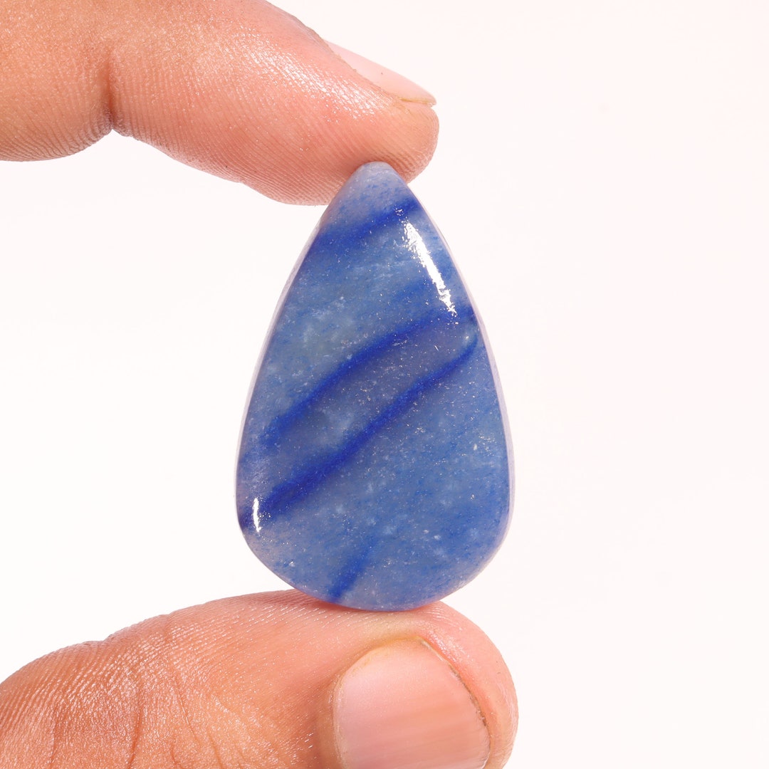 Superb Top Quality Natural Blue Quartz Pear Shape Cabochon Loose