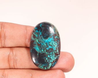 Superb Top Quality Natural Shattukite Azurite Oval Shape Cabochon Loose Gemstone For Making Jewelry 64.60 Ct 38X25X7 MM SG-10780