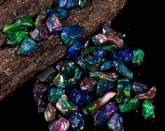 Black dry polished rough, Opal Natural opal lot for jewellery making