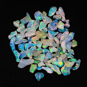 Opal, natürlicher weißer Opal roh, äthiopischer polierter Opal, natürlicher polierter Rohopal, Edelsteinlot, Opale zur Herstellung von Schmuck 15/10 MM Größe