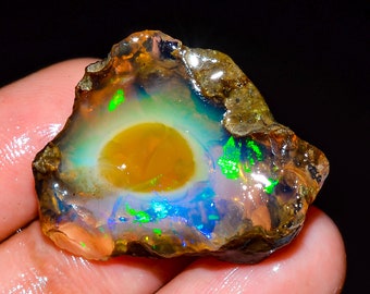 natural opal rough, fire opal rough, opal raw, welo fire opal, Ethiopian opal gemstone, opal jewelry, 25.5 Ct. 29x22x9 MM