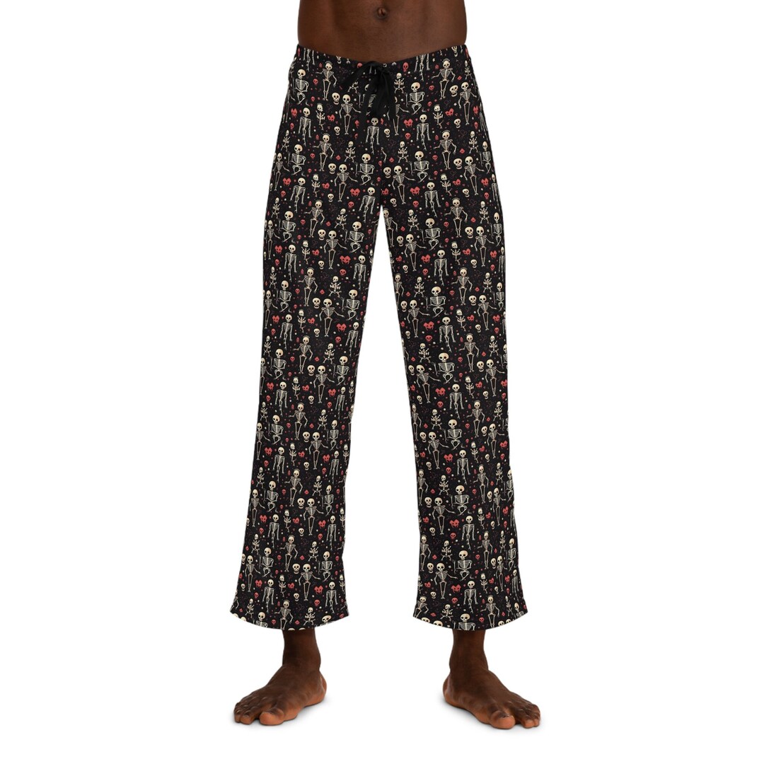 Mens Goth Valentine's Day Pajama Pants Valentine Pajamas Unique Pajama