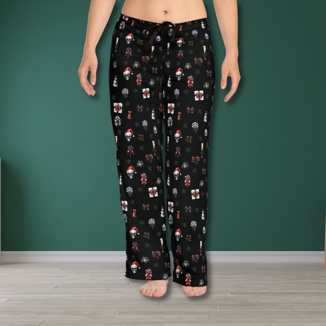 Women Goth Christmas Pajama Pants Holiday Sleepwear Women Cute Pajama Set Pajama Pants Women