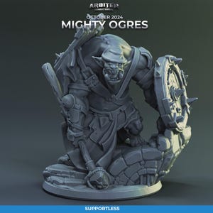Mighty Ogres  Miniature 3D Print Dungeons and Dragons Mini RPG Tabletop DnD Painting Great Gift Idea 32mm scale