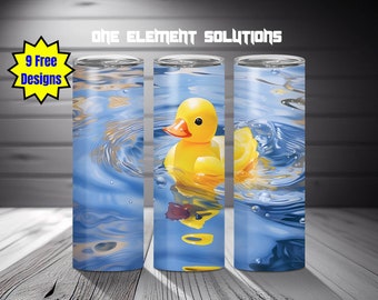Rubber Ducky Tumbler Wrap: 20oz Skinny Tumbler Sublimation (PNG Digital Download)
