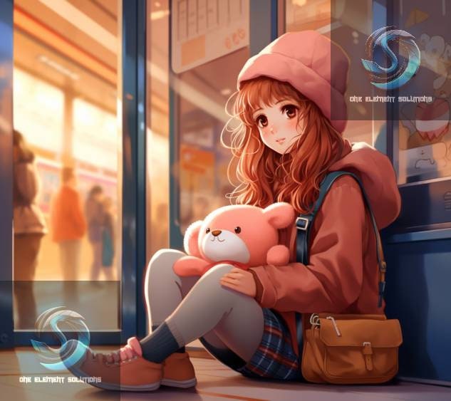 Anime Girl Tumbler Wrap, Kawaii Anime Girl Waiting for Train 20 0z ...