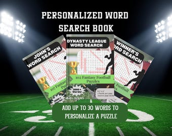 Personalized Fantasy Football Word Search Book: Custom Puzzle Gift