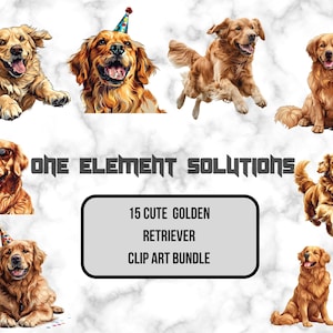 15 Cute golden retriever dog clip art bundle, instant download puppy designs with background removed png sublimation graphics, doggy mom art