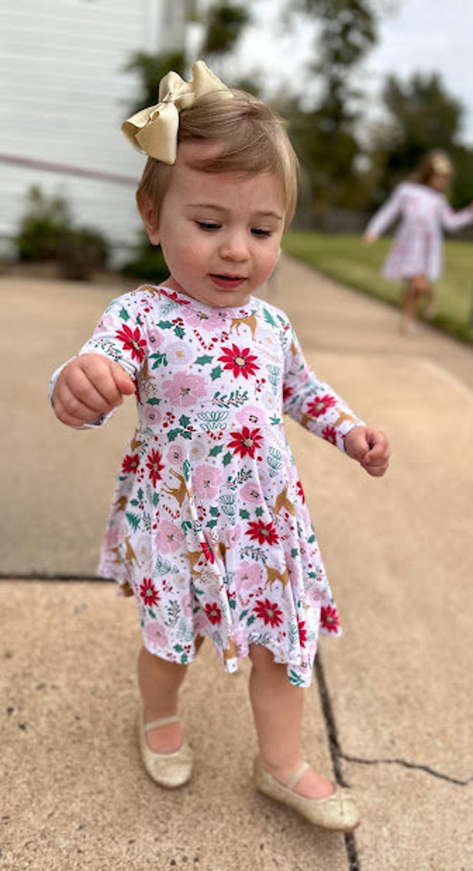 Citrus Print Twirl Dress For Girls Bamboo Spandex Fabric Short Sleeves main image 0