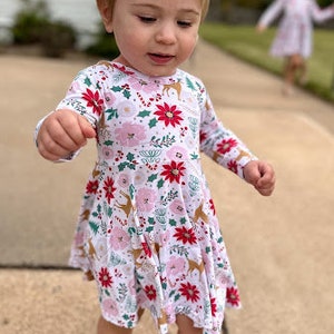 Citrus Print Twirl Dress For Girls Bamboo Spandex Fabric Short Sleeves