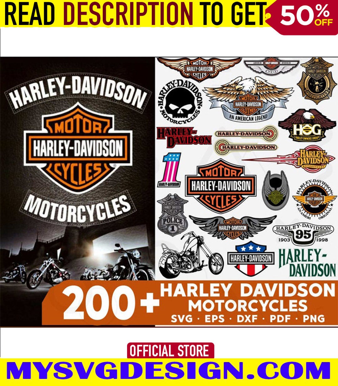 200 Harley Davidson Svg Bundle /A Etsy
