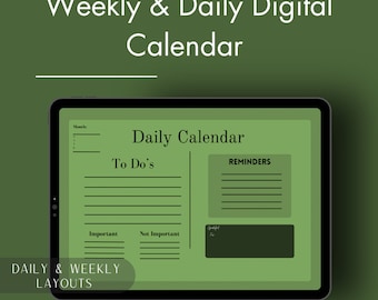 Simple and Stress Free Weekly/Daily Digital Calendar, Gratitude, To-do list, Reminders, Notes