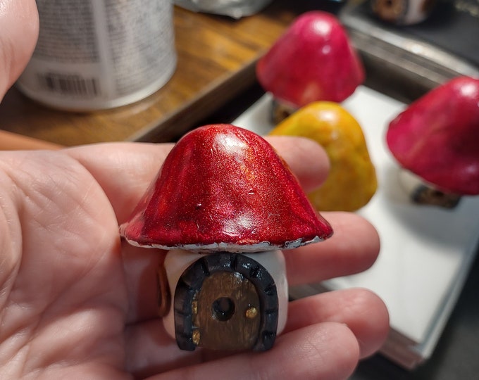 Dried Mushroom Cluster in Glass Dome, Mushroom Terrarium Display