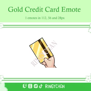 Émoticône carte de crédit dorée (légère) | Twitch | Discorde | Émoticônes Twitch personnalisées | Diffusion en continu | Emote Discord | Emote en streaming | Whatsap | Youtube