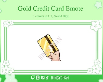 Gold Credit Card (Light) Emote for Twitch | Discord | Custom Twitch Emotes | Streaming| Stream Emote | Whatsap | Youtube