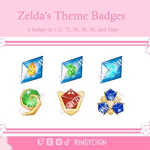 LOZ Ocarina Theme Sub Badges for Twitch, Discord, Streaming, Bit Badges, YouTube (Digital File)